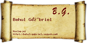 Behul Gábriel névjegykártya